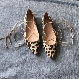 Kate Spade leopard print lace up shoes